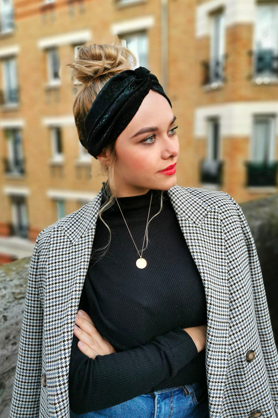Headband Brocard Léopard Noir