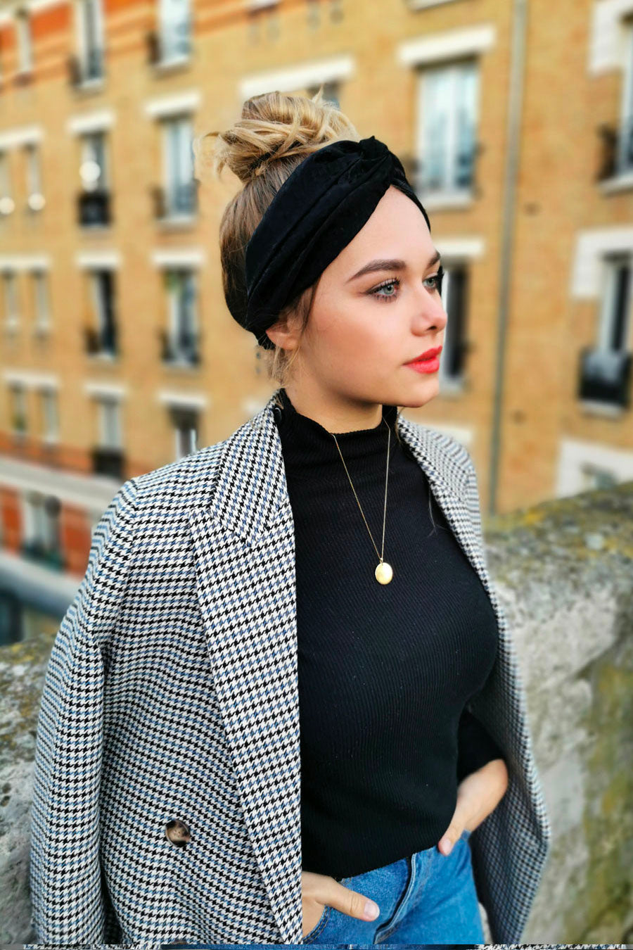Headband Brocard Léopard Noir