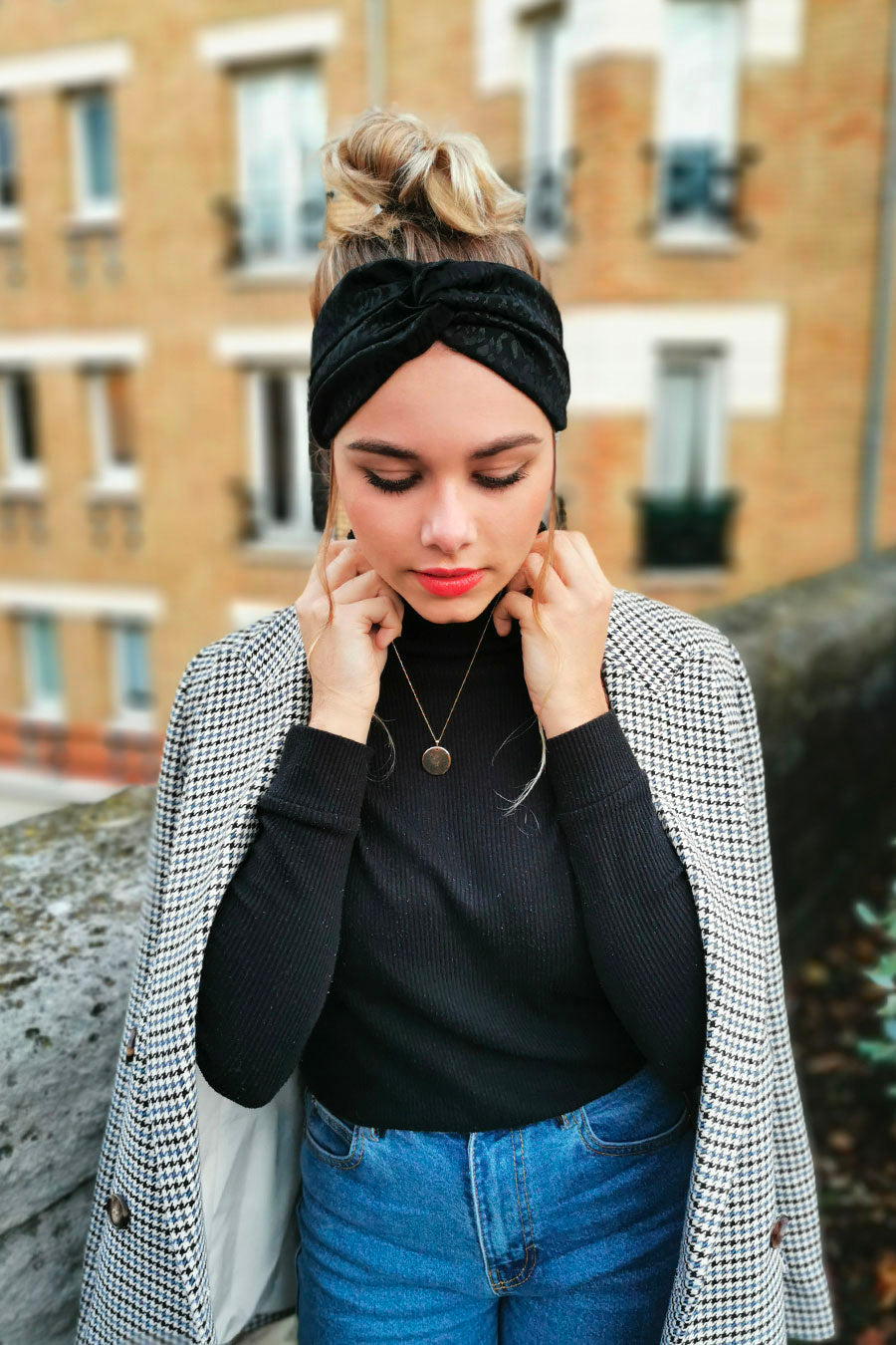 Headband Brocard Léopard Noir