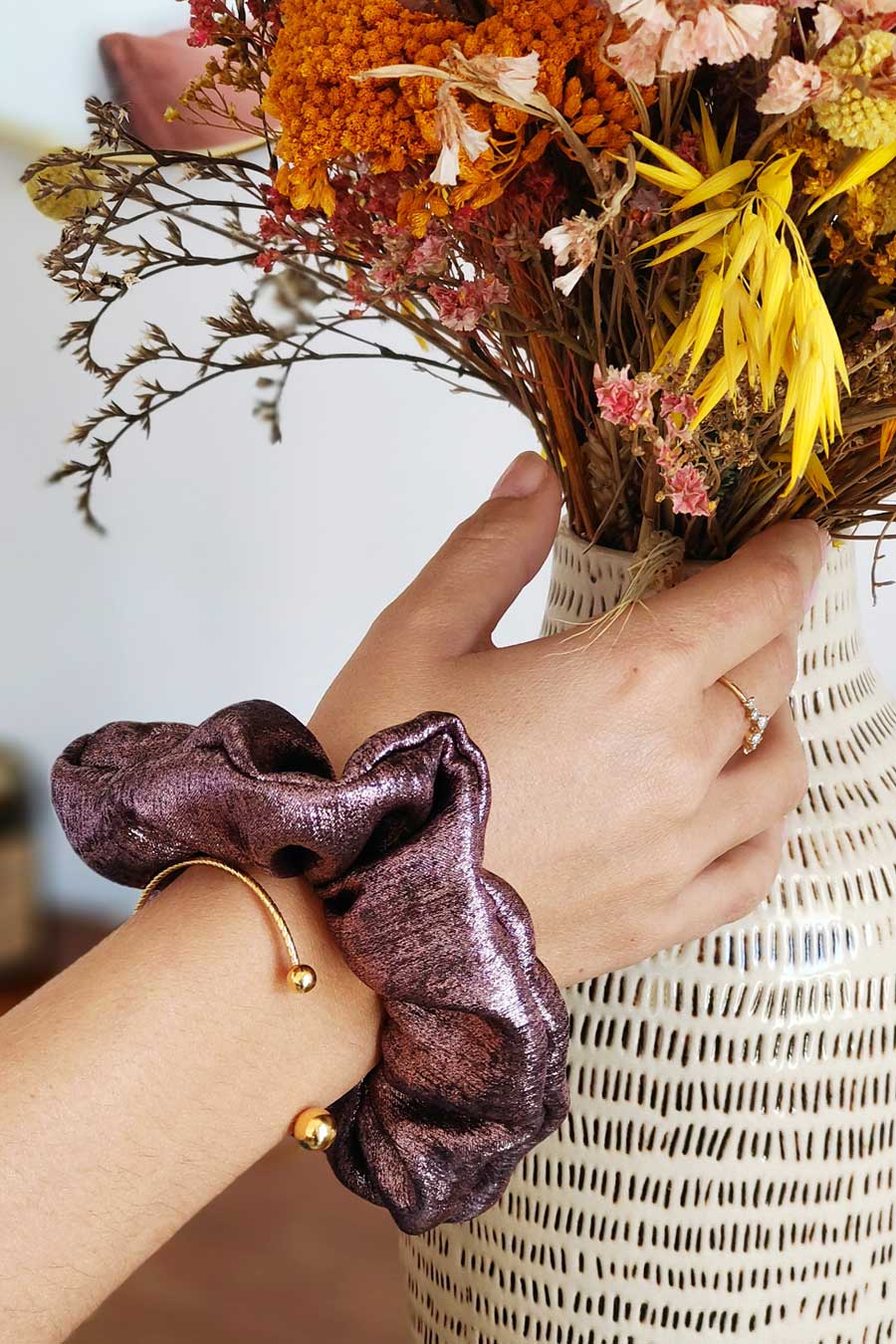 Chouchou Irisé Rose