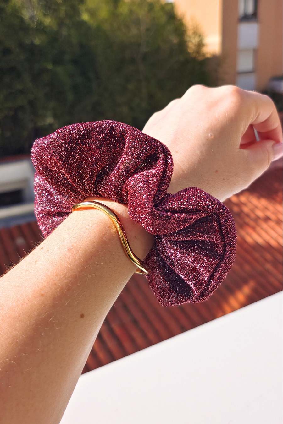 Chouchou Pailleté Rose