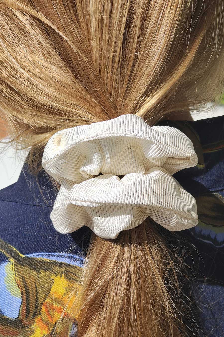 Chouchou Rayé Blanc Or