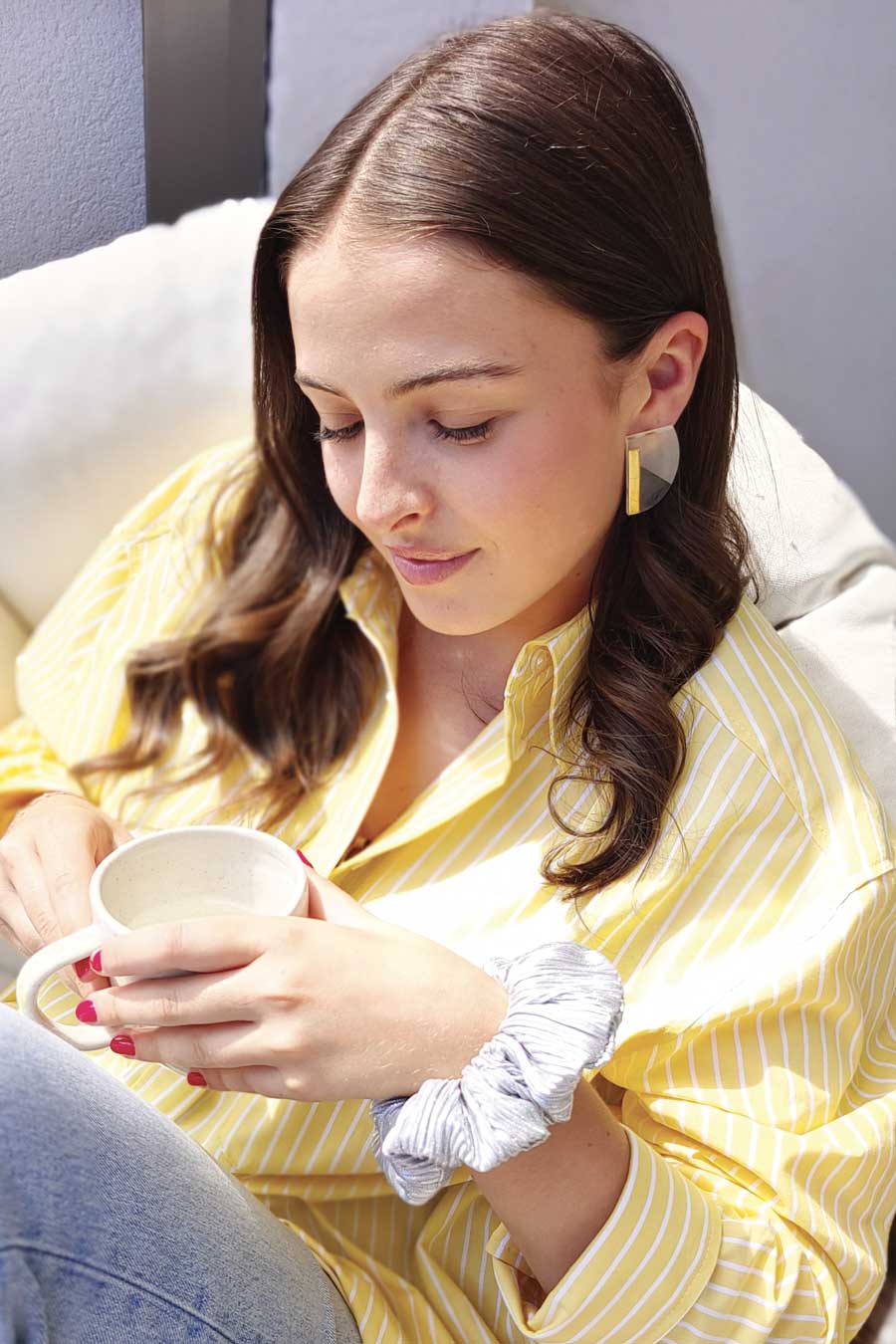 Chouchou Plissé Argent clair