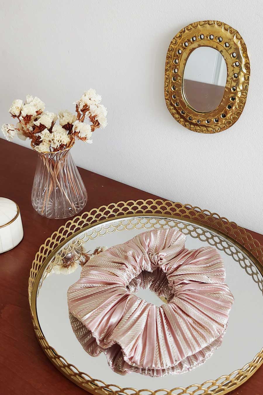 Chouchou Plissé Or Rose