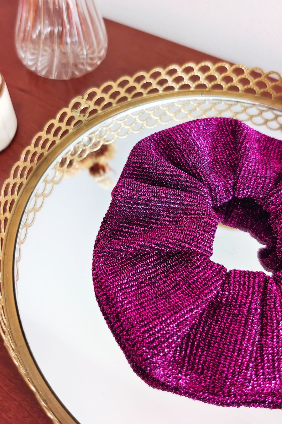 Chouchou Pailleté Fuchsia