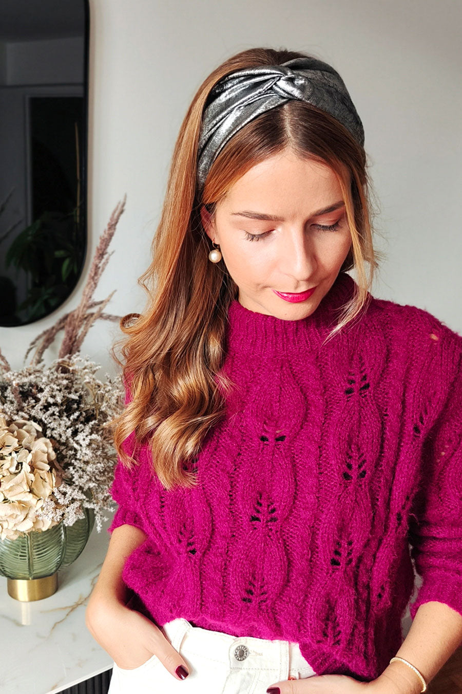 Headband Irisé Argent