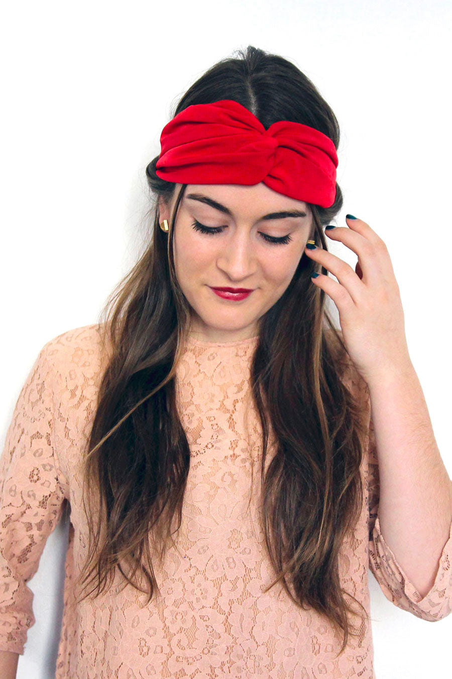 Headband uni Rouge Cerise