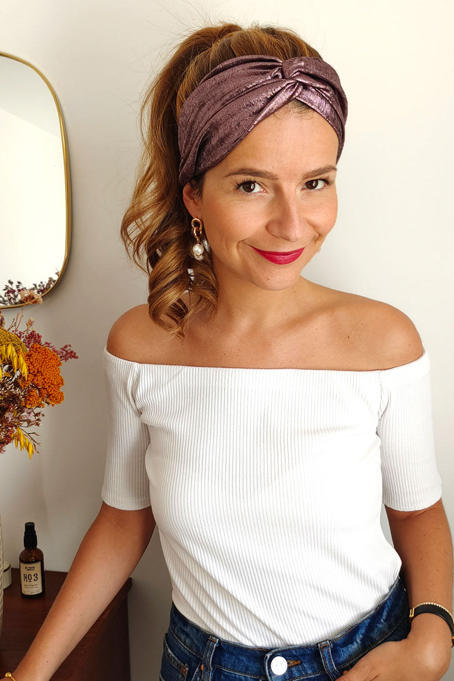 Headband Irisé Rose