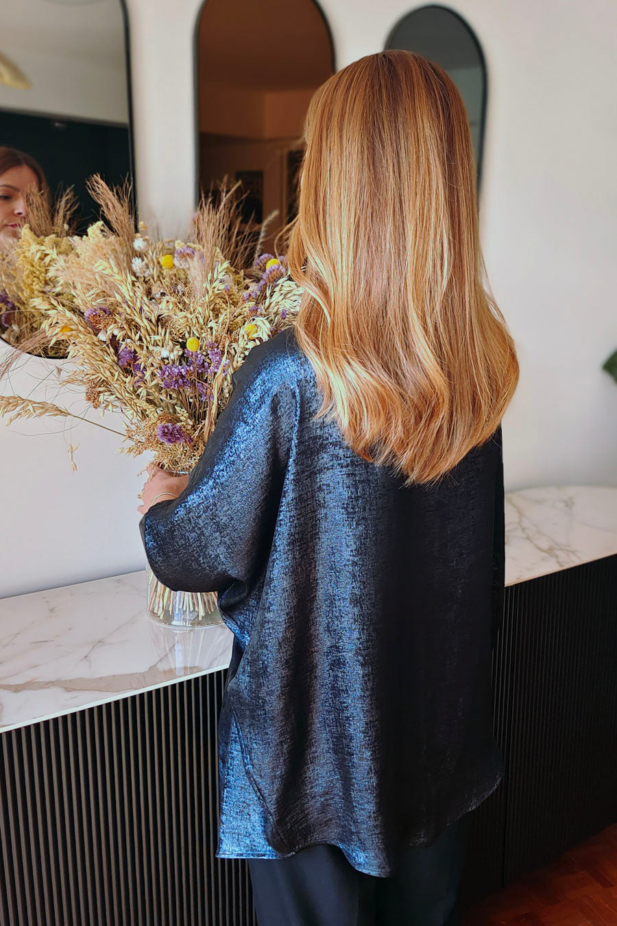 Kimono Irisé Bleu Marine