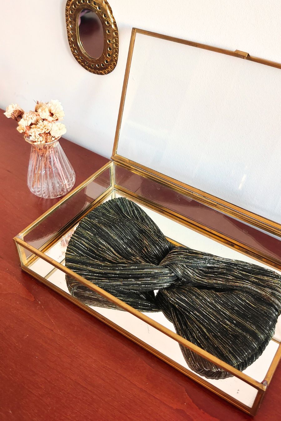 Headband Plissé Noir Bronze