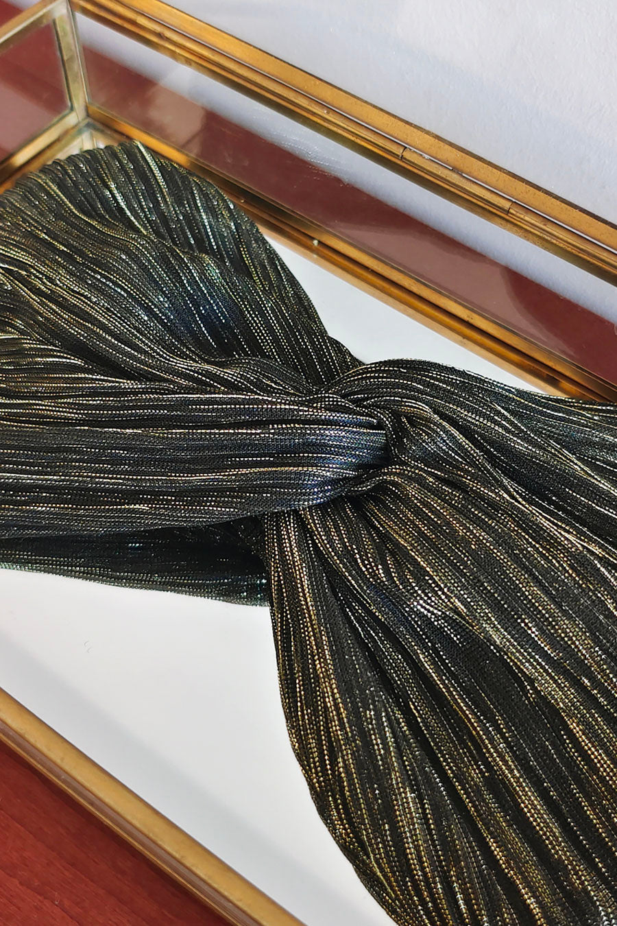 Headband Plissé Noir Bronze