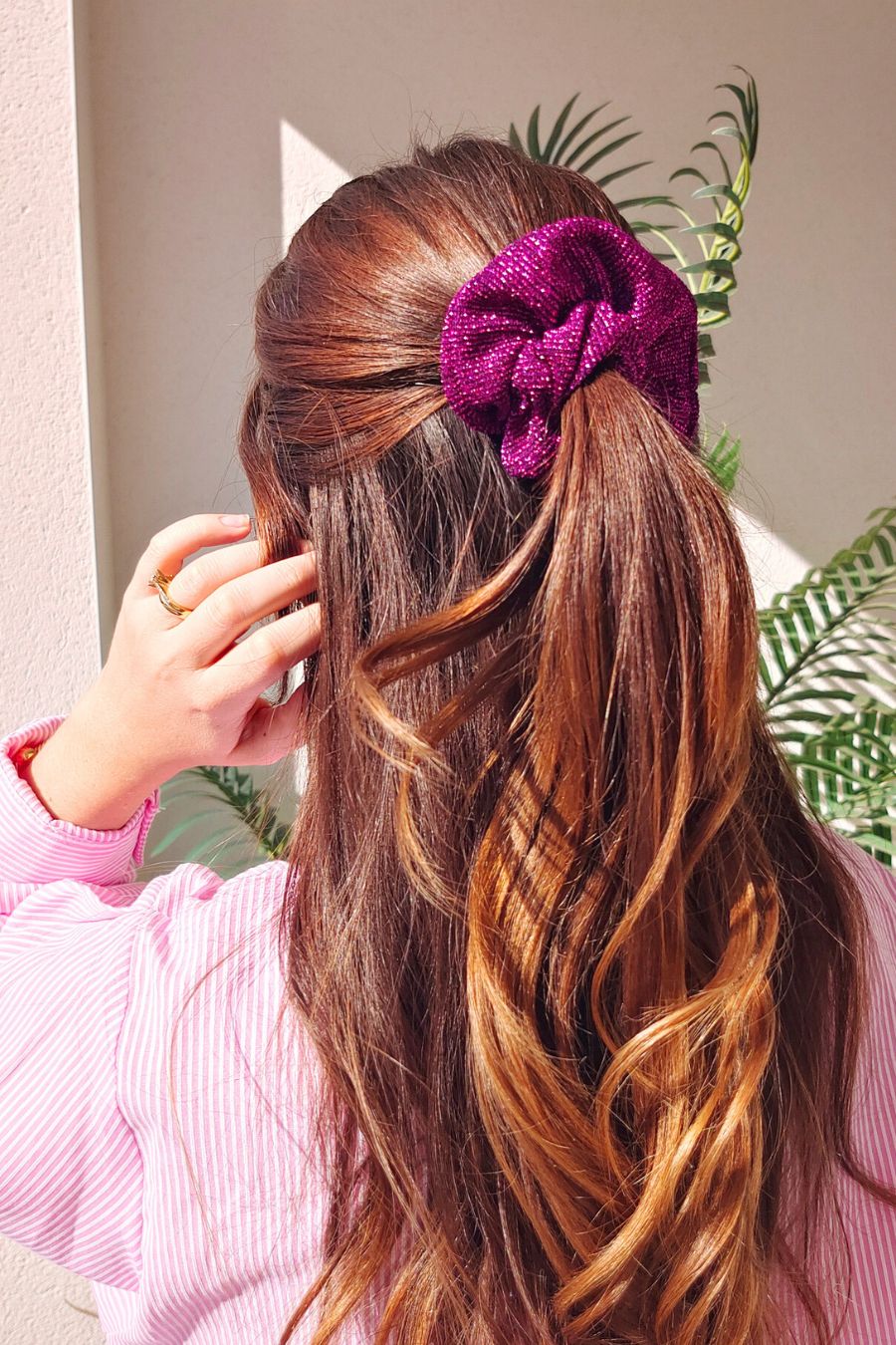 Chouchou Pailleté Fuchsia