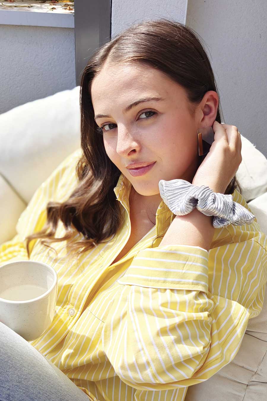 Chouchou Plissé Argent clair