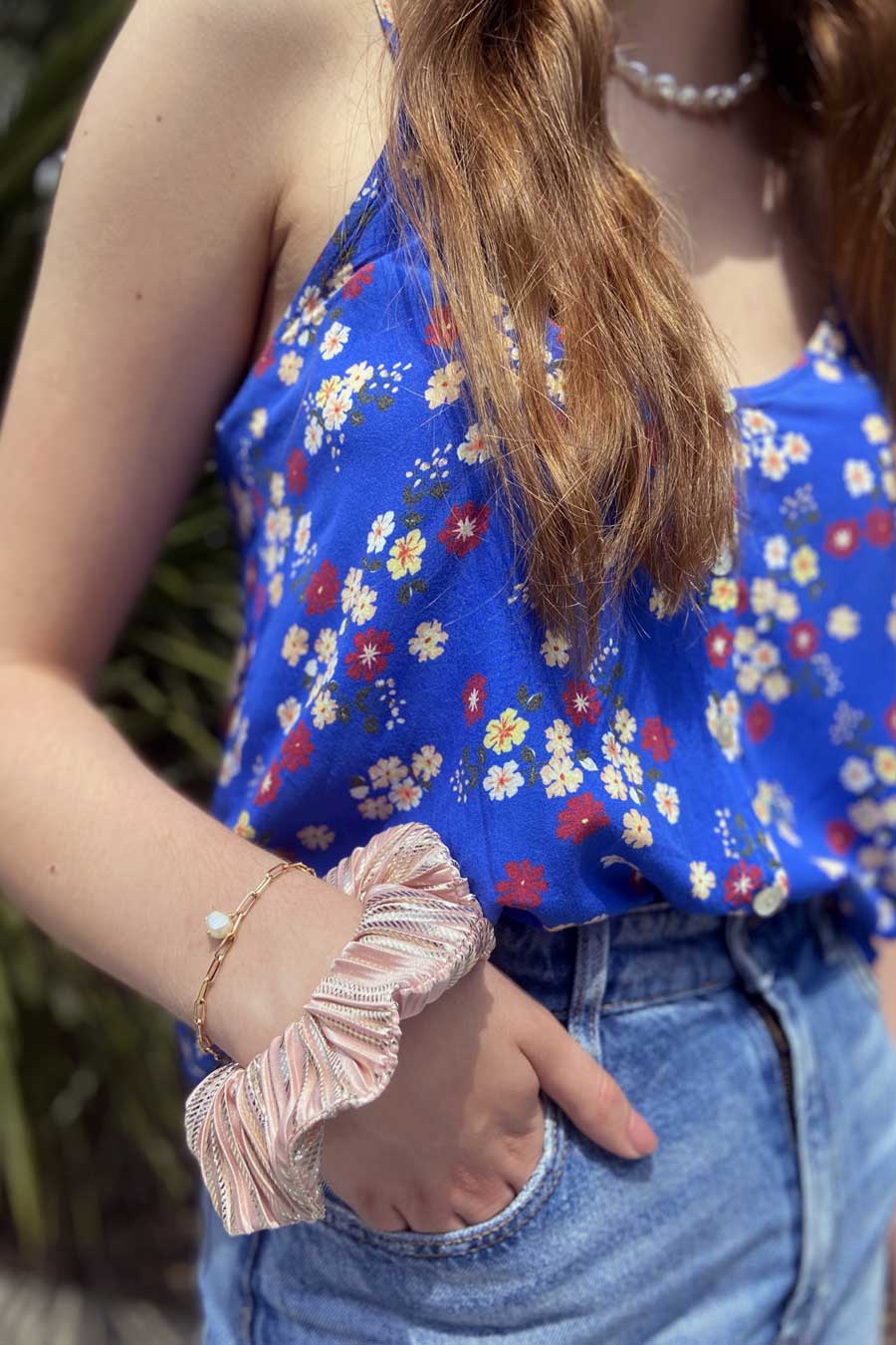 Chouchou Plissé Or Rose