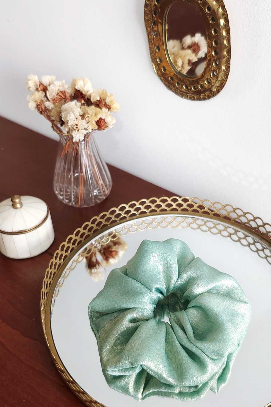 Chouchou Irisé Vert d'eau