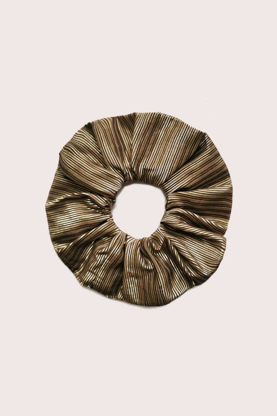 Chouchou rayé bronze