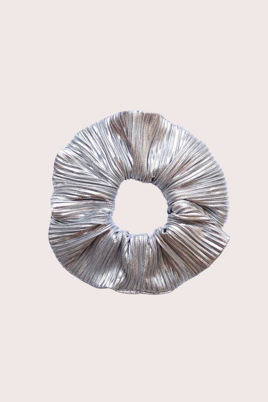 Chouchou Plissé Argent clair