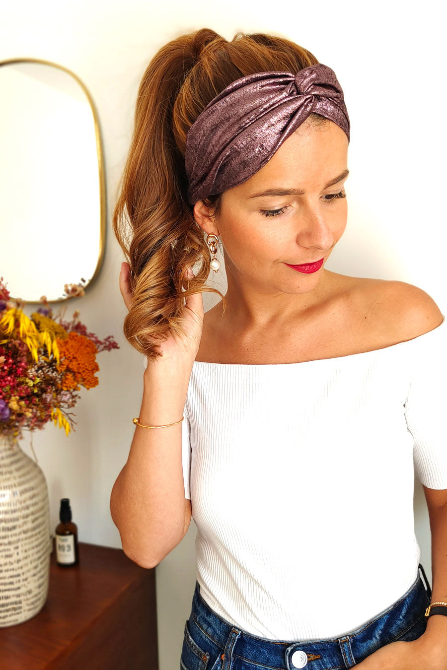 Headband Irisé Rose