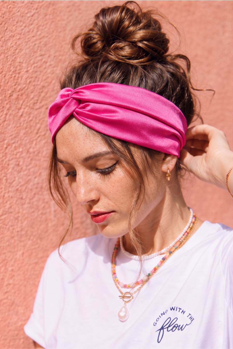 Headband uni rose Hibiscus