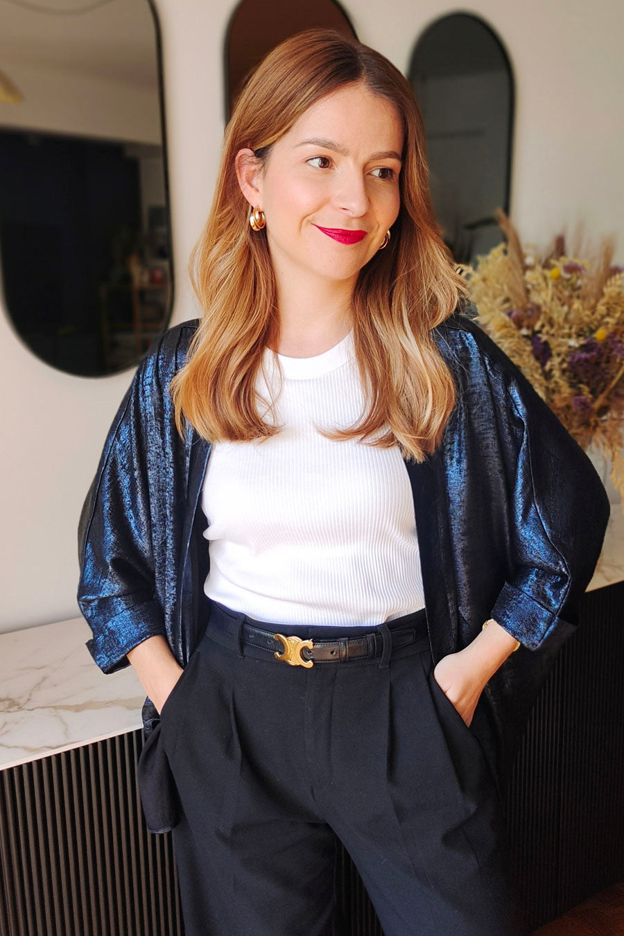 Kimono Irisé Bleu Marine